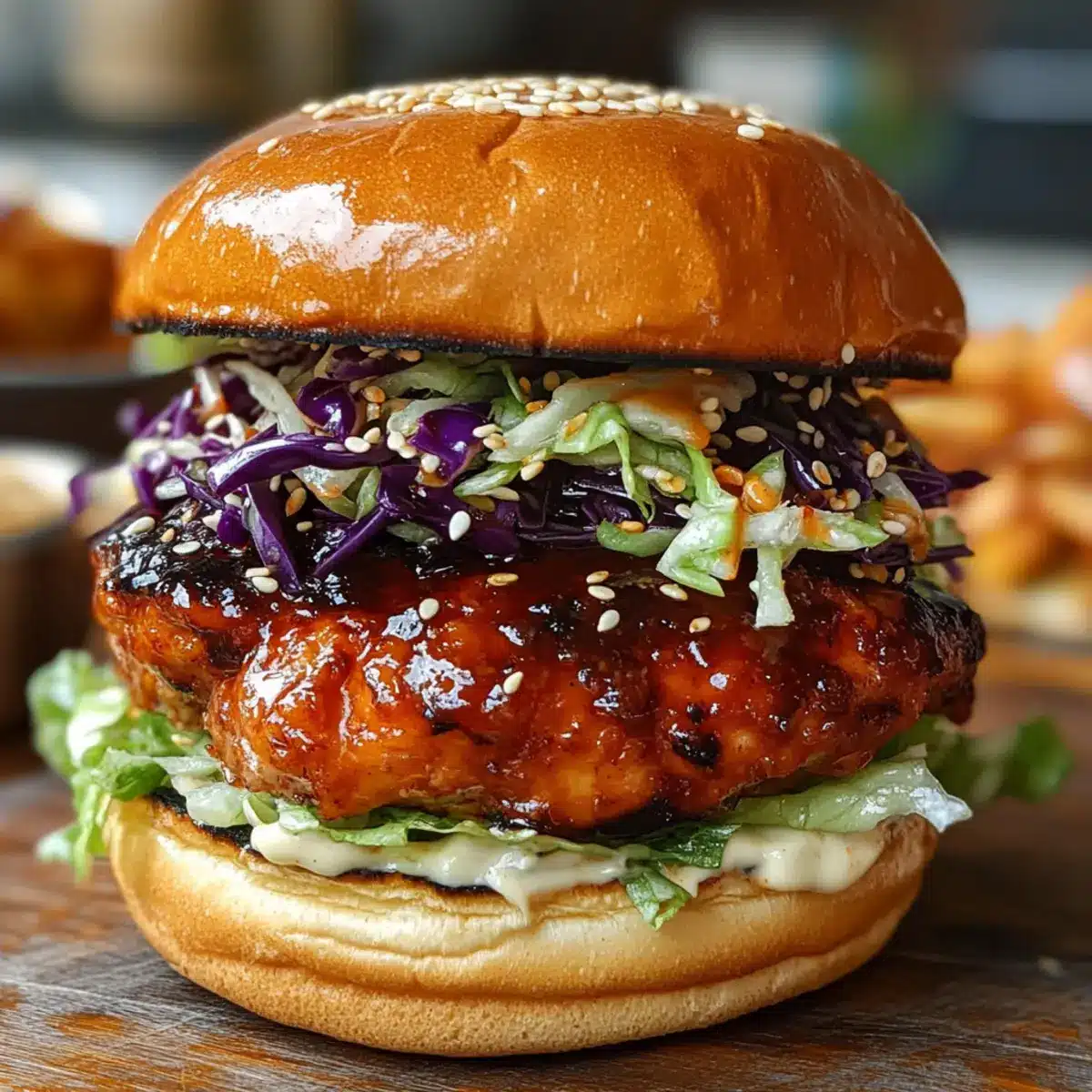 Koreanisches Hühnchen Burger