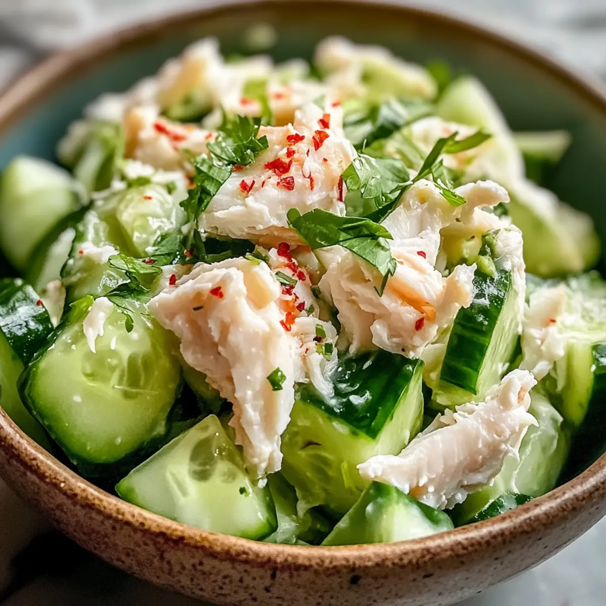 Gurkensalat Krabbenfleisch