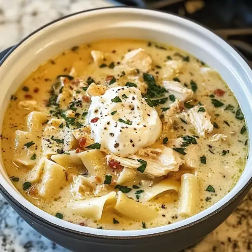 Weißes Hühnchen Lasagne Suppe